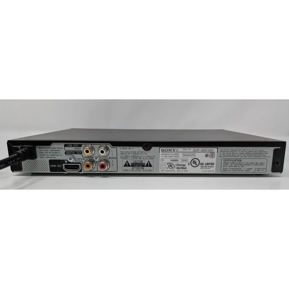 Sony DVP-SR510H HDMI 1080p CD DVD Player USB Dolby Digital Upscaling No Remote